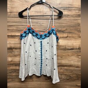 THML Cream and Blue Patterned Camisole